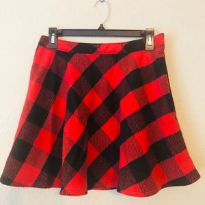 Hollister Red Plaid Skirt